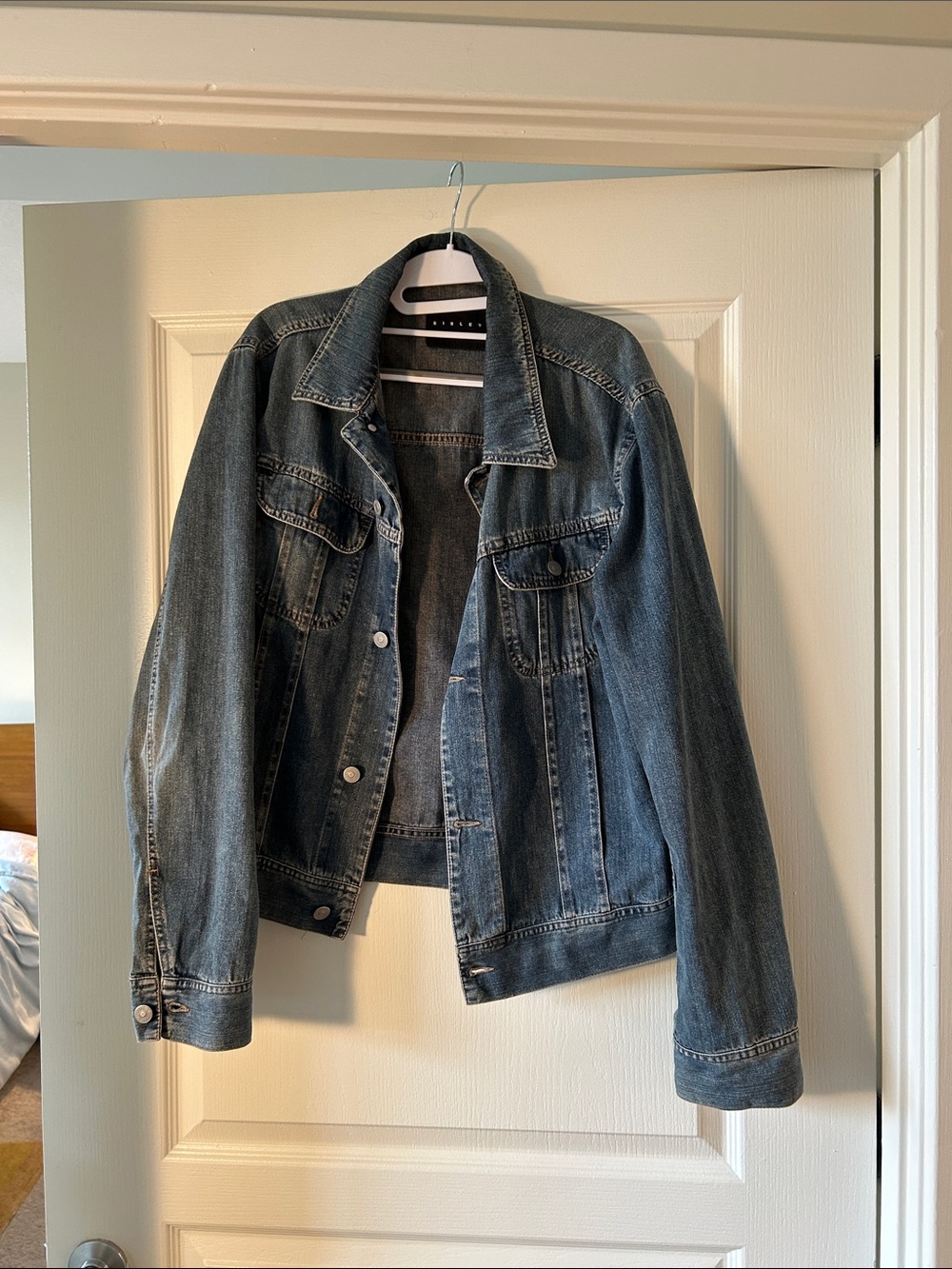 Sisley Classic Denim Jean Jacket in Medium Blue